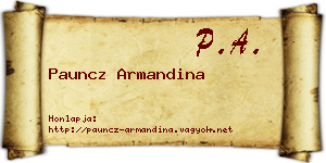 Pauncz Armandina névjegykártya